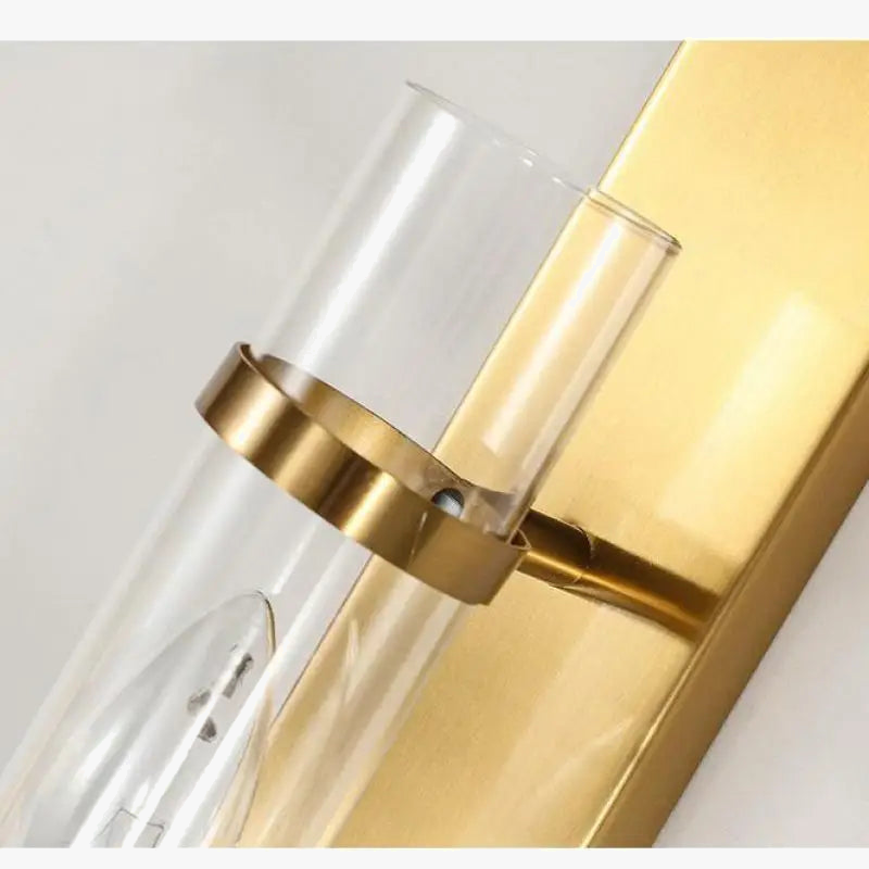 applique murale en acier inoxydable avec tube en verre
