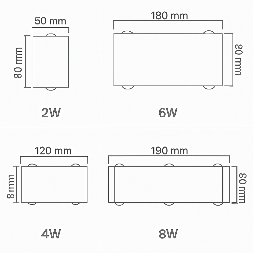 Applique murale en aluminium à LED