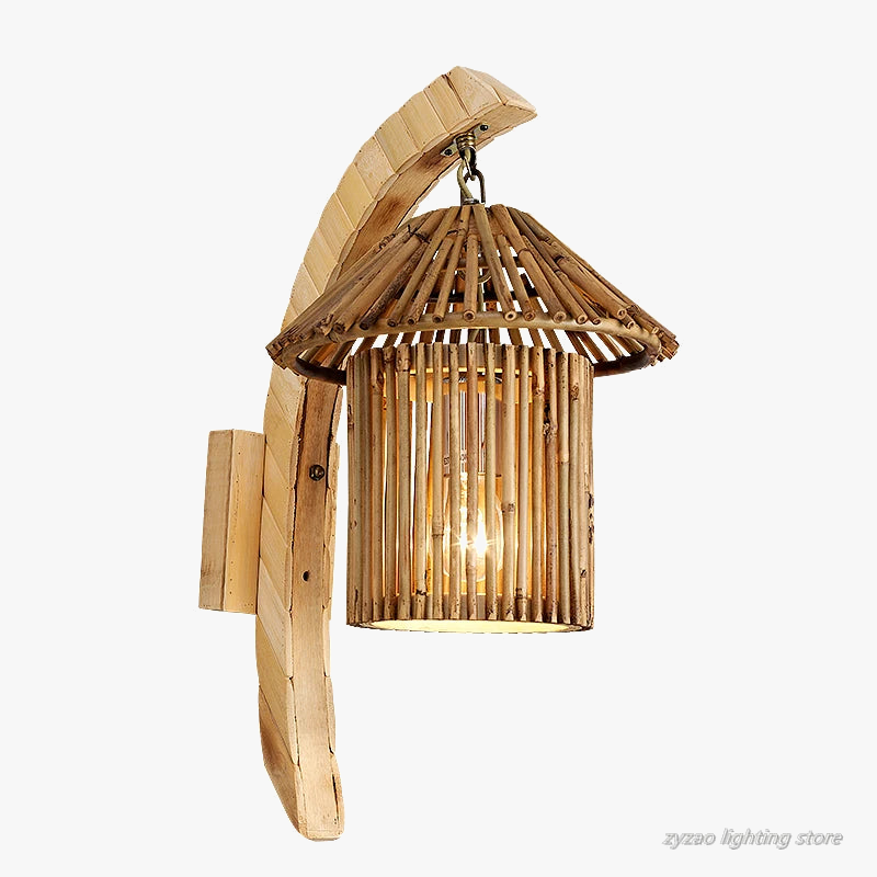 applique murale en bambou style japonais pour restaurant et bar
