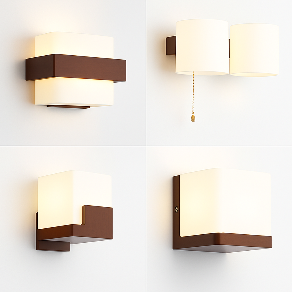 applique murale en bois avec ampoule led pour intérieur