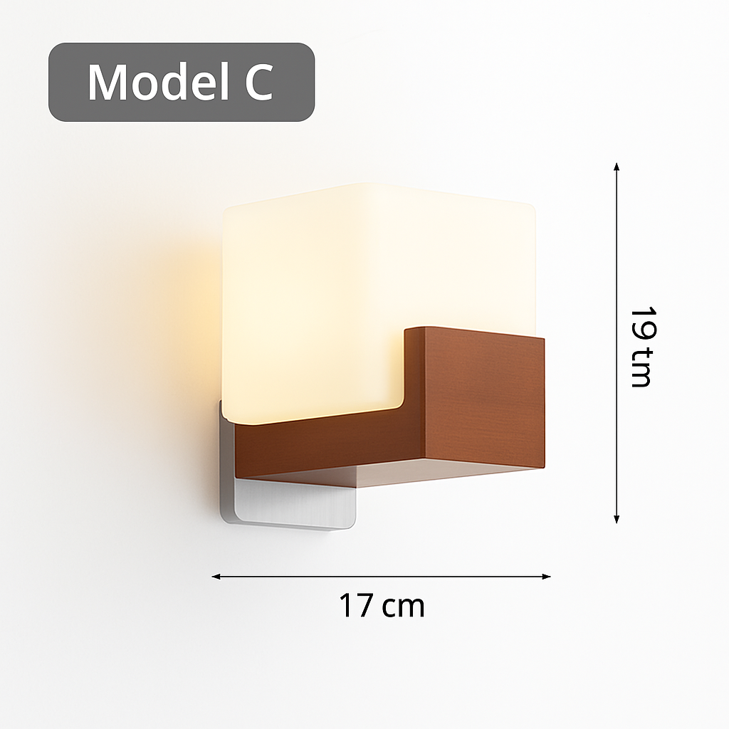 applique murale en bois avec ampoule led pour intérieur