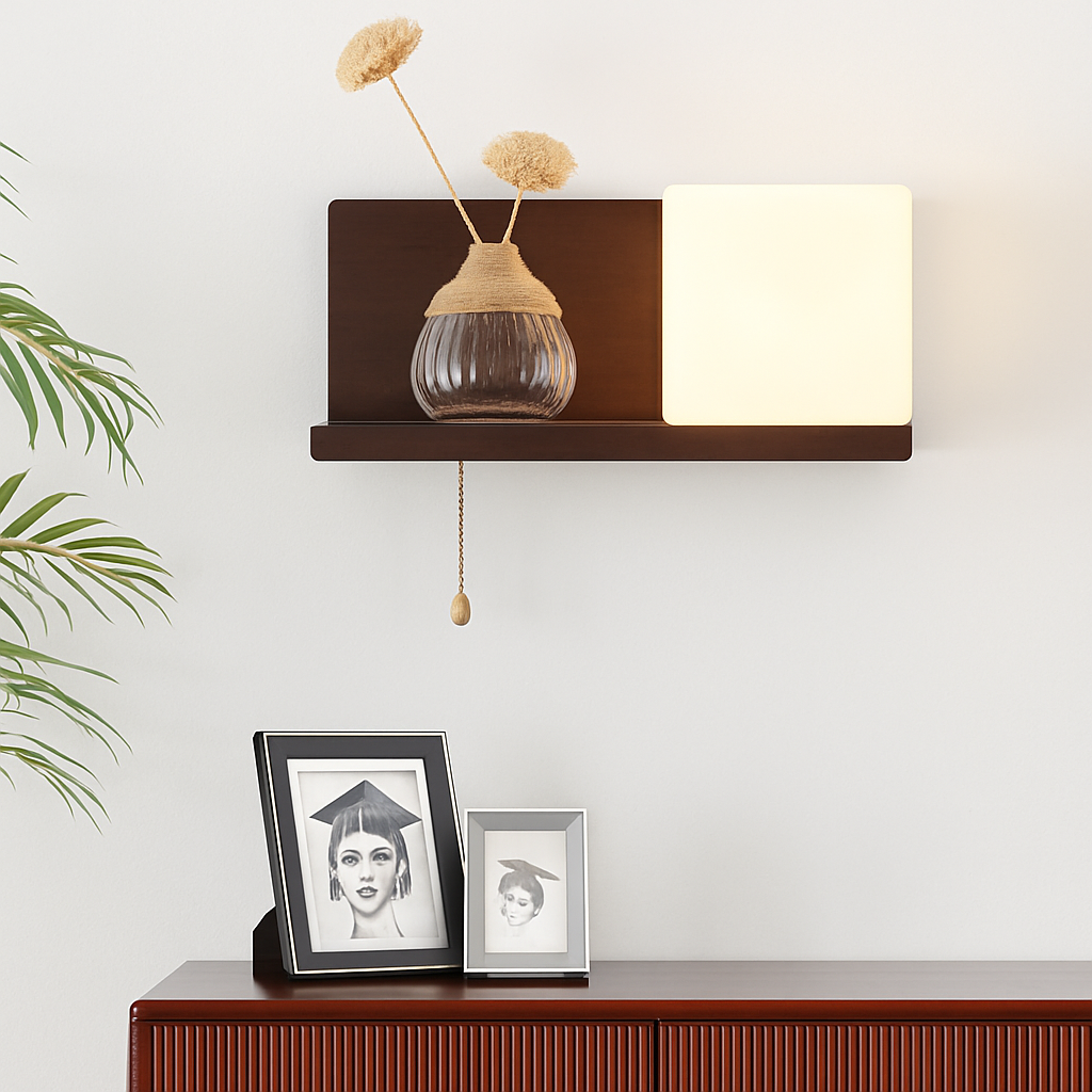 applique murale en bois avec ampoule led pour intérieur