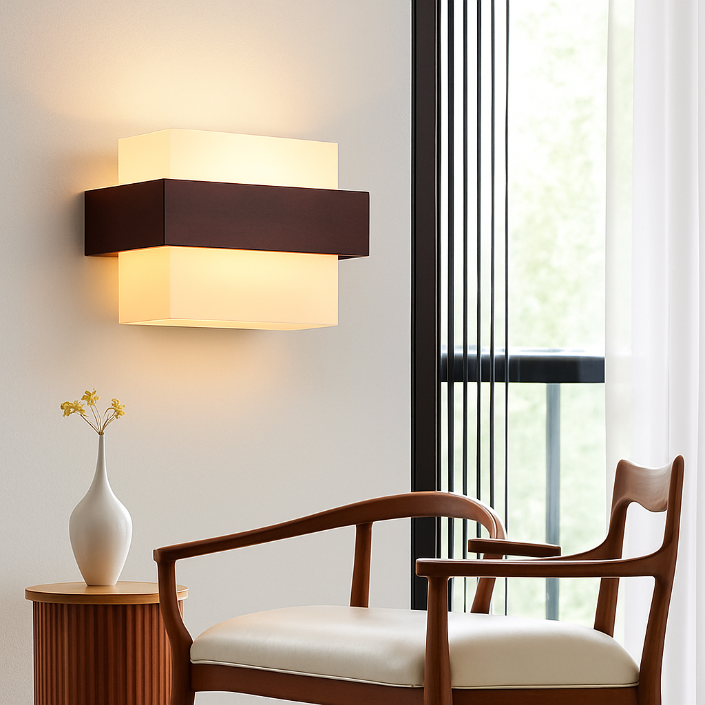 applique murale en bois avec ampoule led pour intérieur
