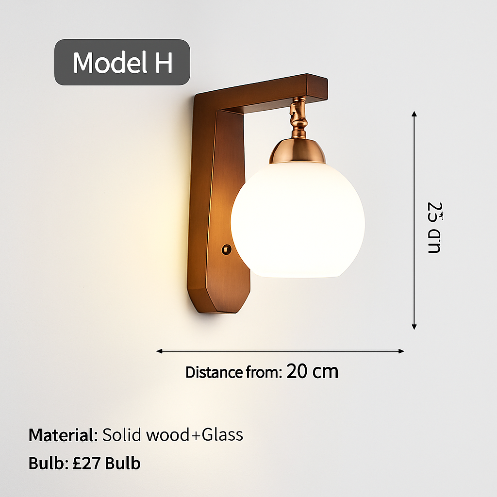 applique murale en bois avec ampoule led pour intérieur