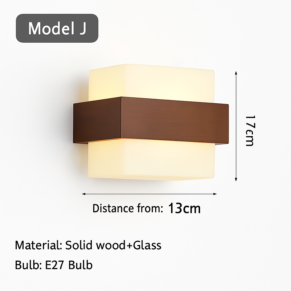 applique murale en bois avec ampoule led pour intérieur