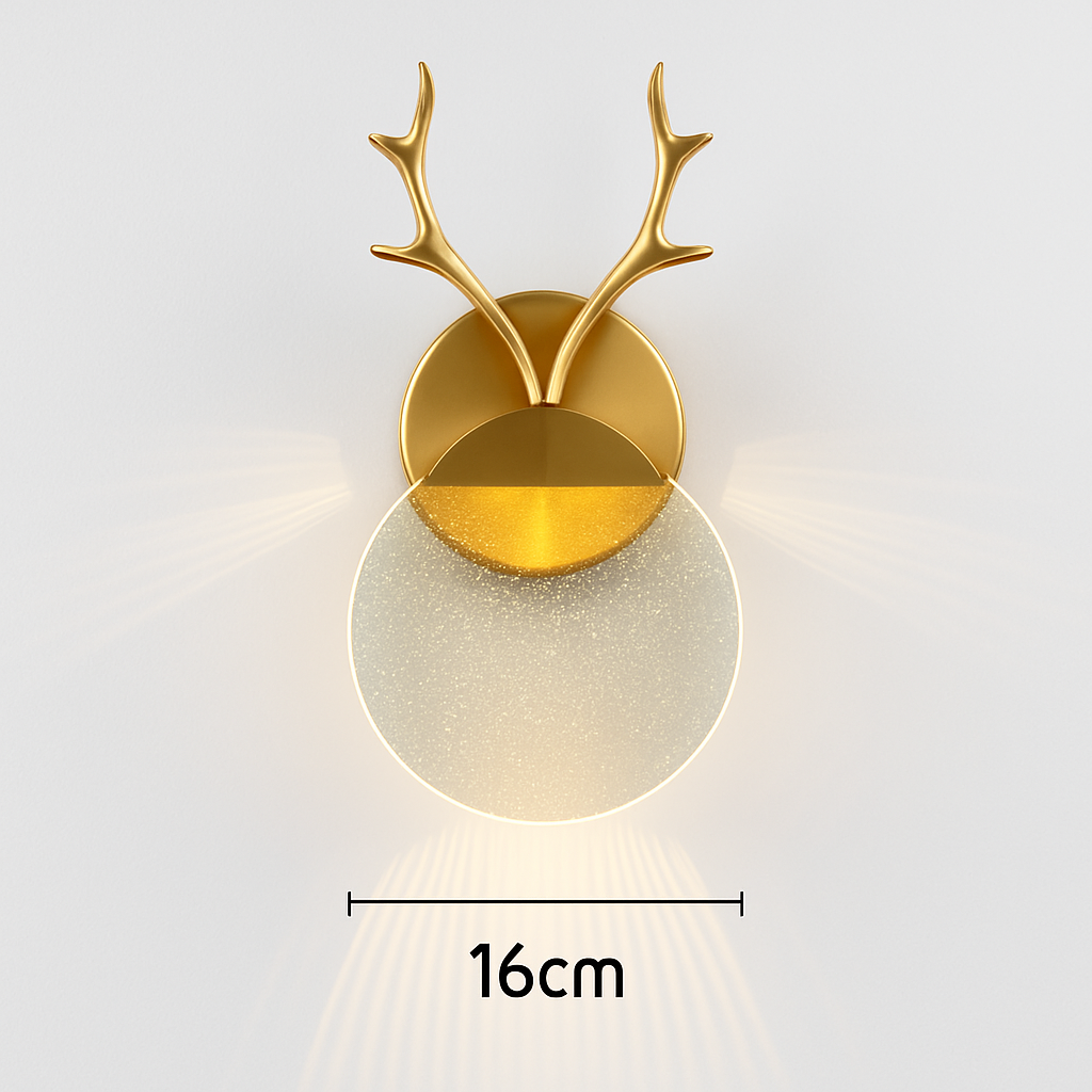 applique murale en bois de cerf abat-jour en cristal de luxe pour villa