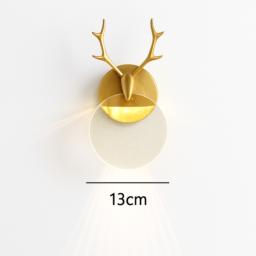 applique murale en bois de cerf abat-jour en cristal de luxe pour villa