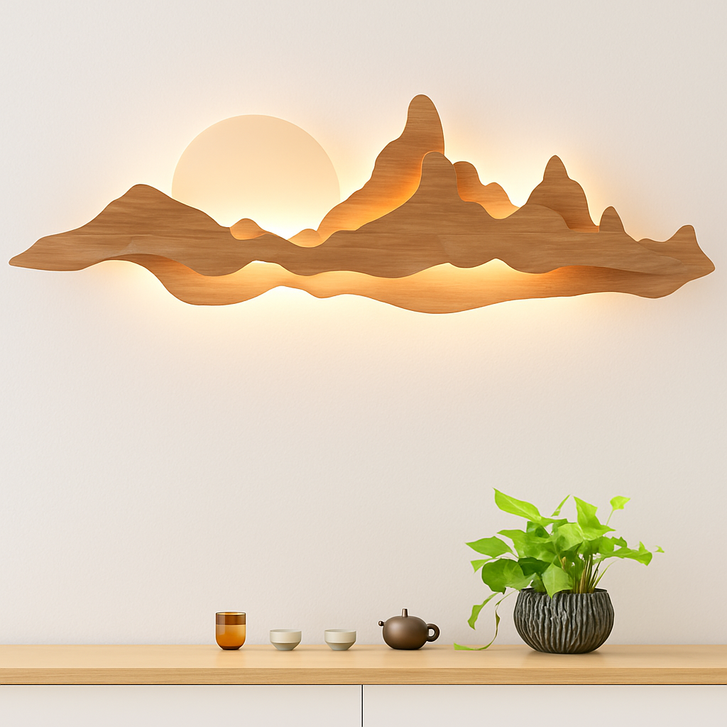 applique murale en bois design moderne pour intérieur lumineux