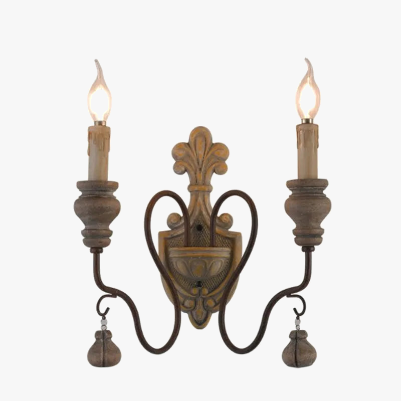 applique murale en bois et fer style vintage industriel