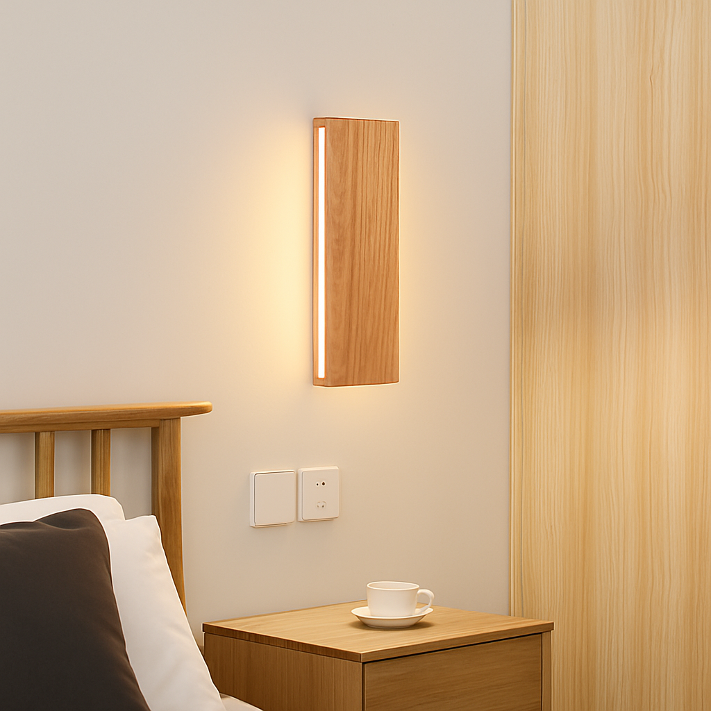 applique murale en bois massif pour éclairage intérieur décoratif