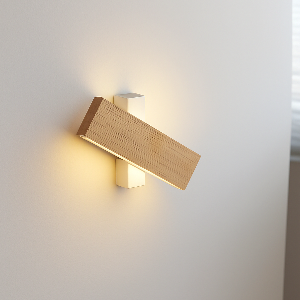 applique murale en bois massif pour éclairage intérieur décoratif