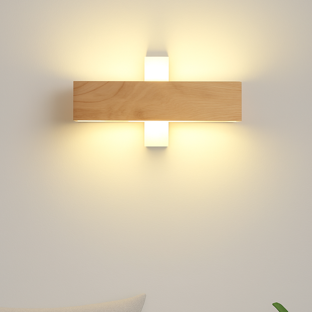 applique murale en bois massif pour éclairage intérieur décoratif