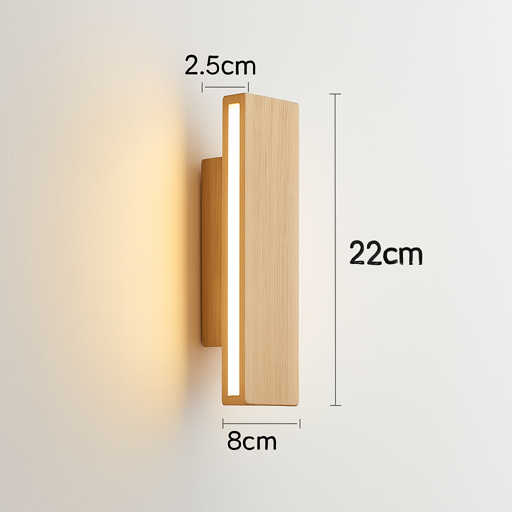 applique murale en bois massif pour éclairage intérieur décoratif