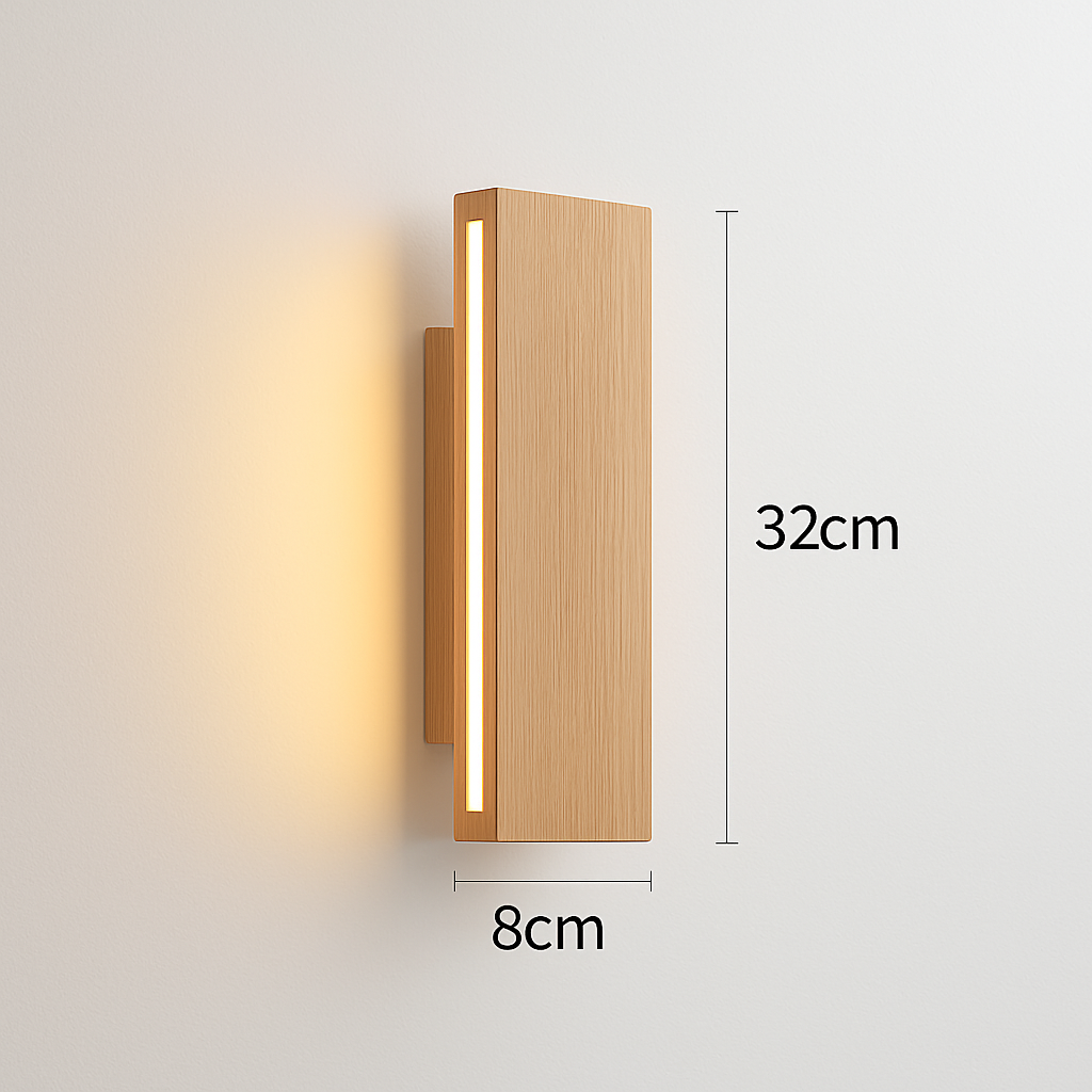 applique murale en bois massif pour éclairage intérieur décoratif