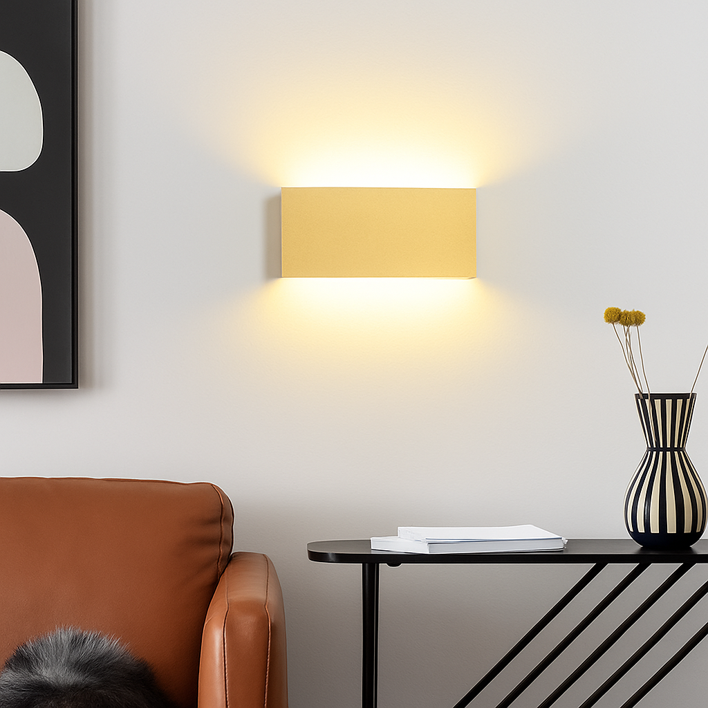 applique murale en brique dorée pour intérieur moderne éclairage led