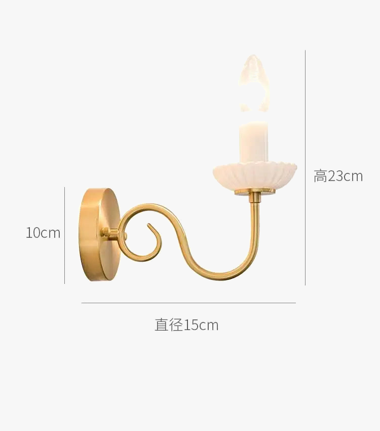 applique murale en céramique luxe style français rétro avec lumière LED