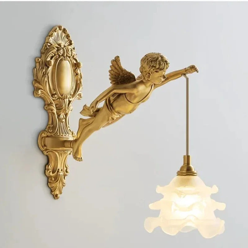 applique murale en cristal angelique style vintage en cuivre