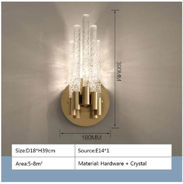applique murale en cristal éclairage de luxe pour intérieur