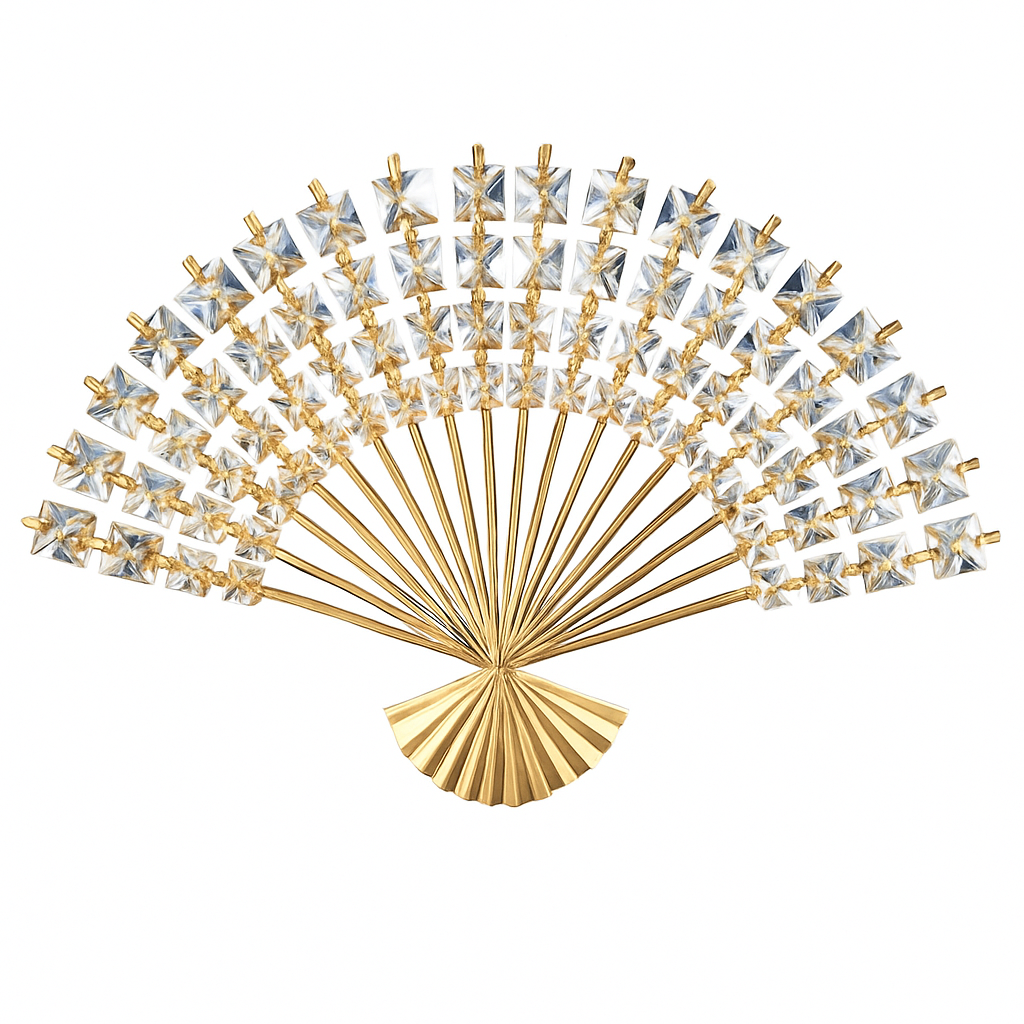 applique murale en cristal design éventail acier inoxydable pour intérieur