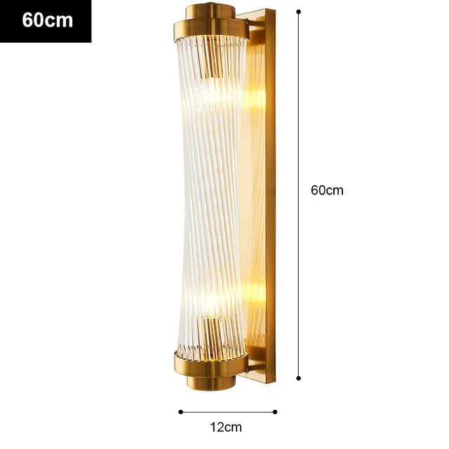 applique murale en cristal doré et cuivre design élégant pour intérieur