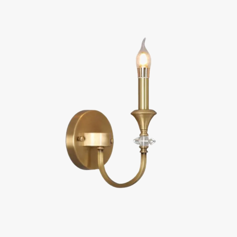 applique murale en cristal lampe à bougie led en cuivre à double tête