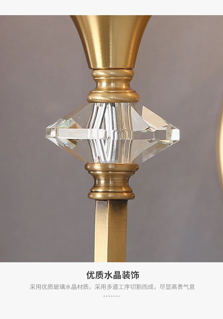 applique murale en cristal lampe à bougie led en cuivre à double tête