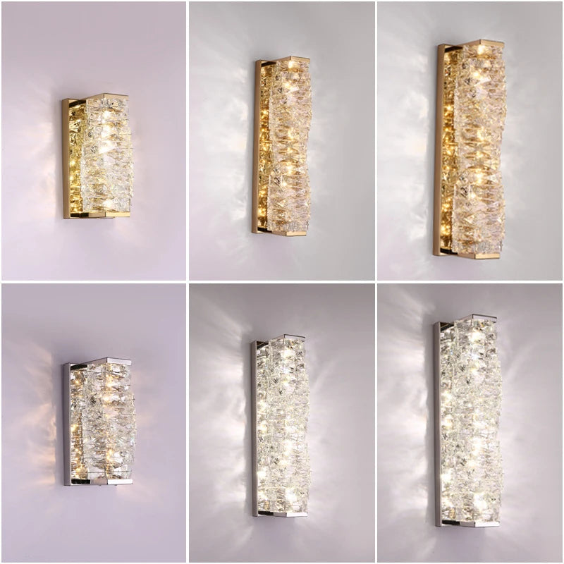 applique murale en cristal moderne lampe à led pour intérieur