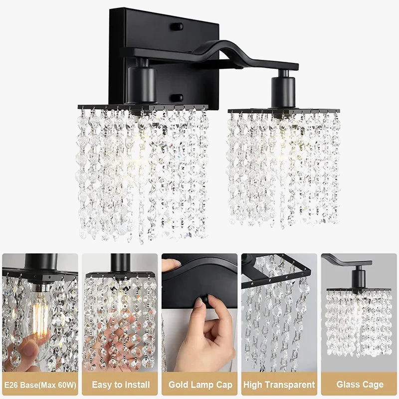 applique murale en cristal moderne lumière nordique luxe