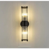 applique murale en cristal à rayures chromées et noires pour intérieur