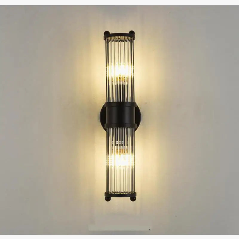 applique murale en cristal à rayures chromées et noires pour intérieur