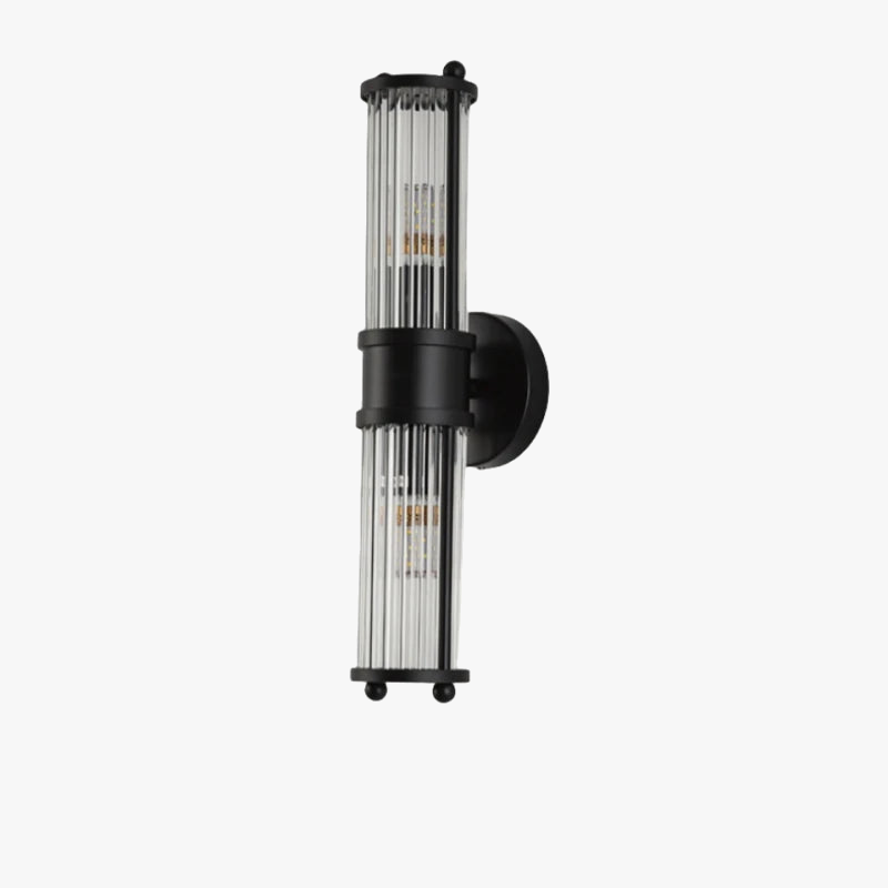 applique murale en cristal à rayures chromées et noires pour intérieur