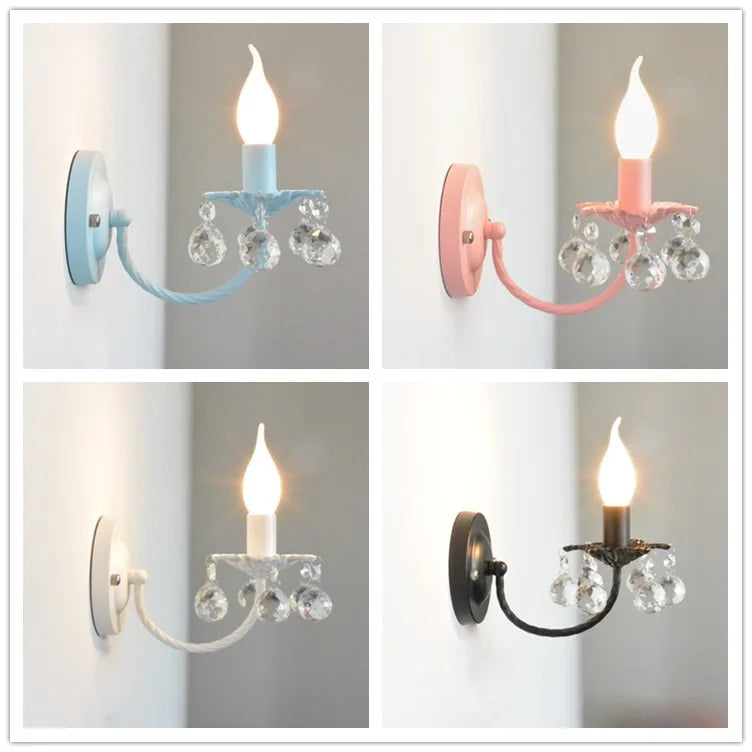 applique murale en cristal style coréen pour éclairage décoratif