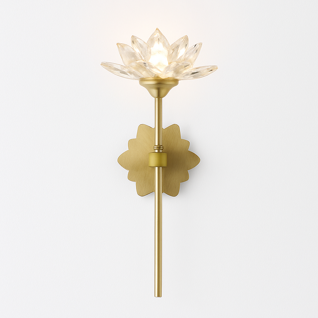 applique murale en cristal zen fleur de lotus vintage à led