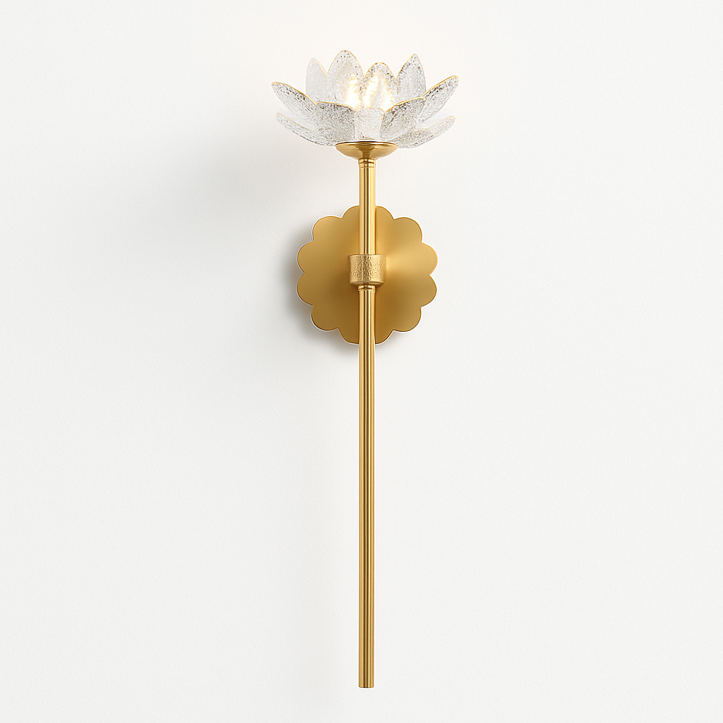 applique murale en cristal zen fleur de lotus vintage à led