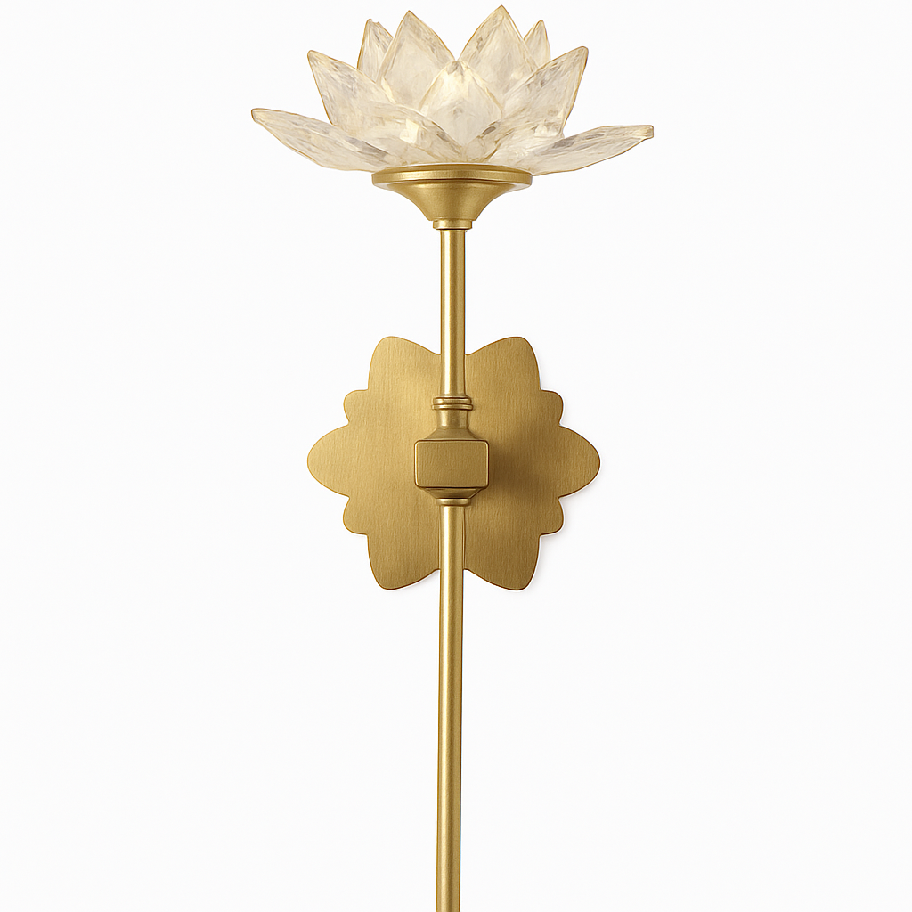 applique murale en cristal zen fleur de lotus vintage à led