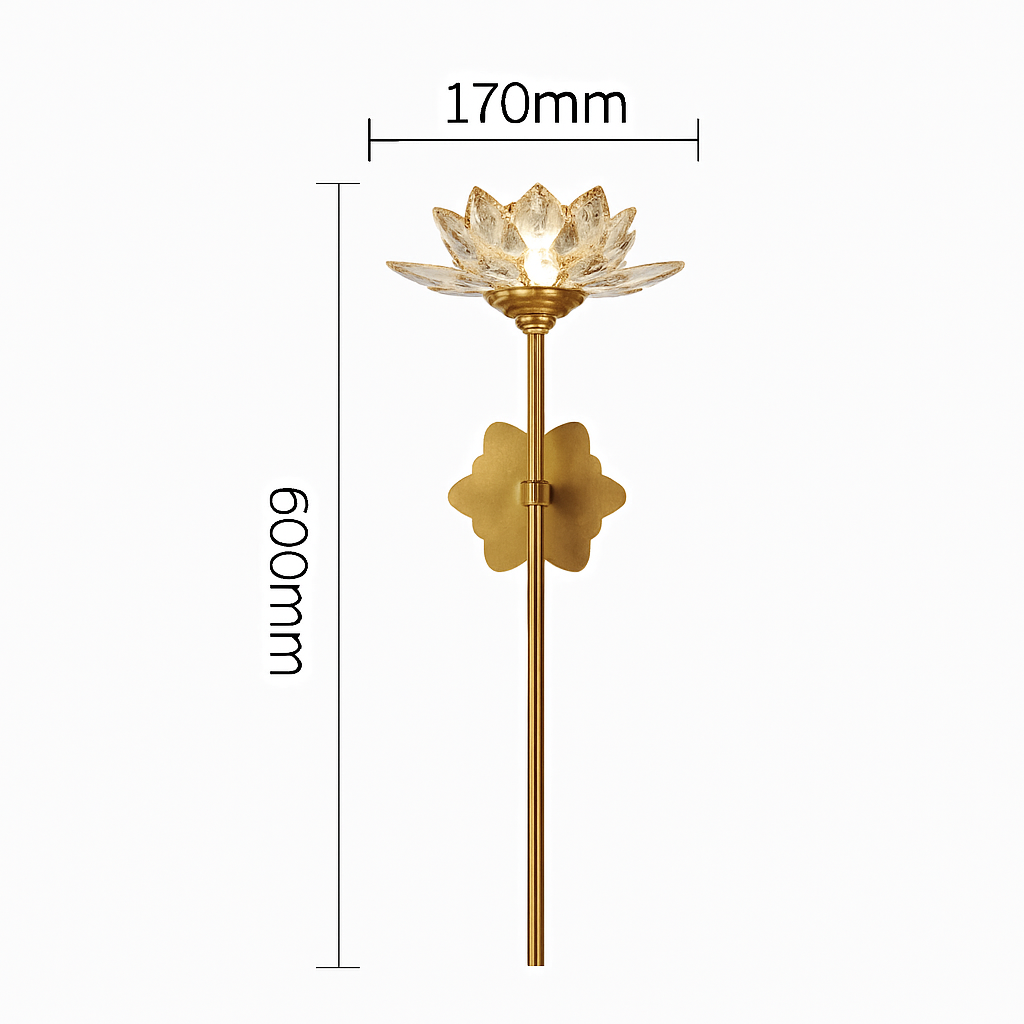 applique murale en cristal zen fleur de lotus vintage à led