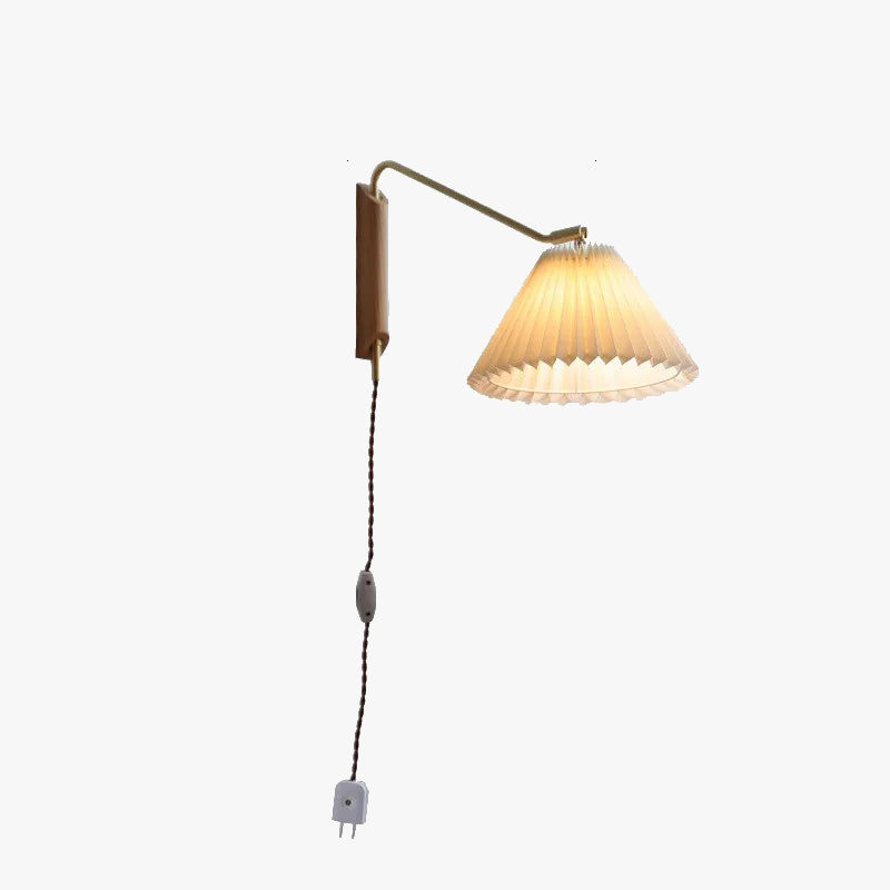 applique murale en cuivre avec interrupteur et lampe LED rotative