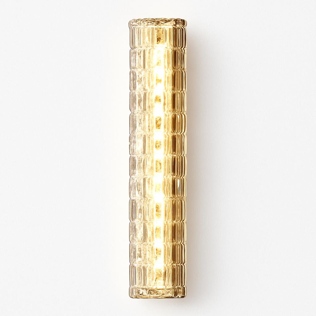 applique murale en cuivre design minimaliste avec lumière en cristal