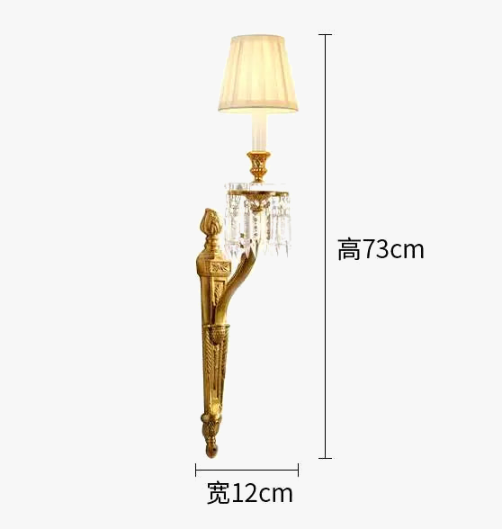 applique murale en cuivre et cristal avec bougie led pour intérieur élégant