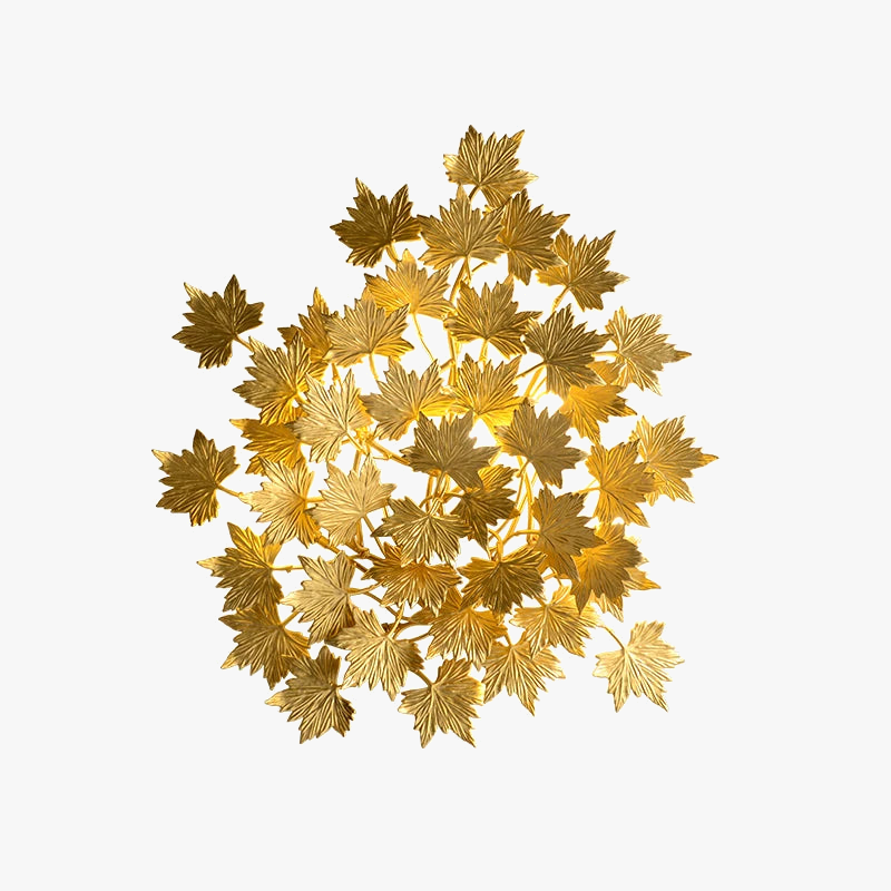 applique murale en feuilles d'érable dorées design moderne