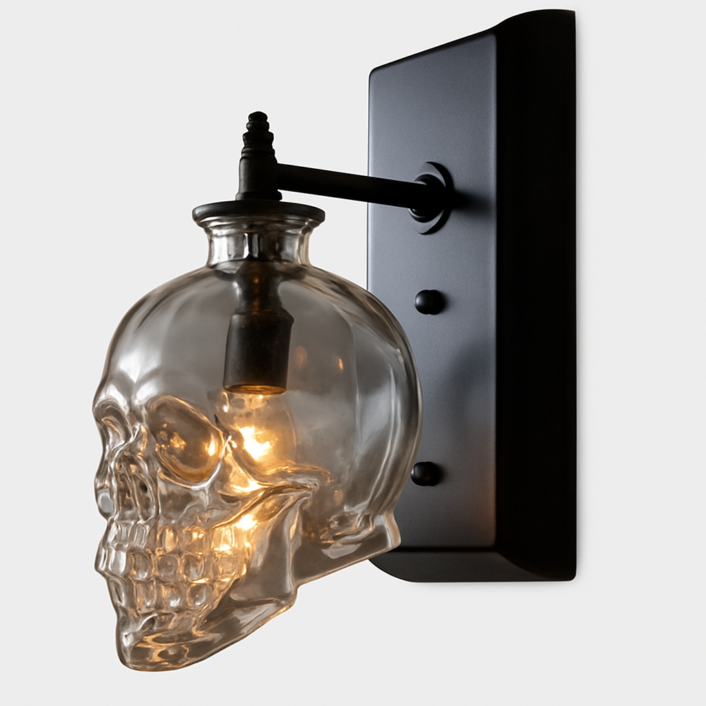 Applique murale en forme de tête de mort en verre Skull