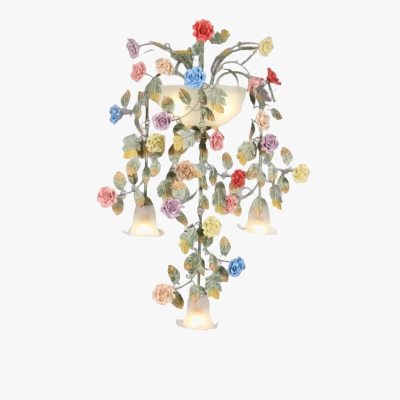 applique murale en métal avec fleurs et herbes décoratives
