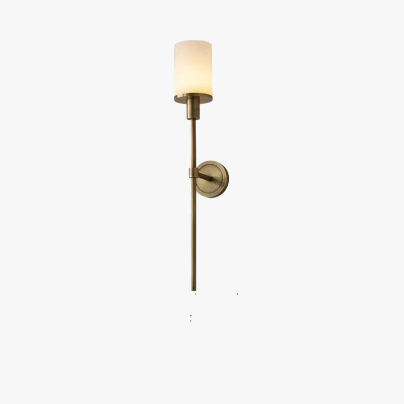 applique murale en marbre naturel avec ampoule en laiton