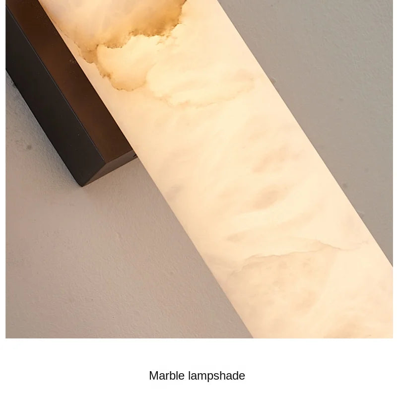 applique murale en marbre naturel avec éclairage led en cuivre