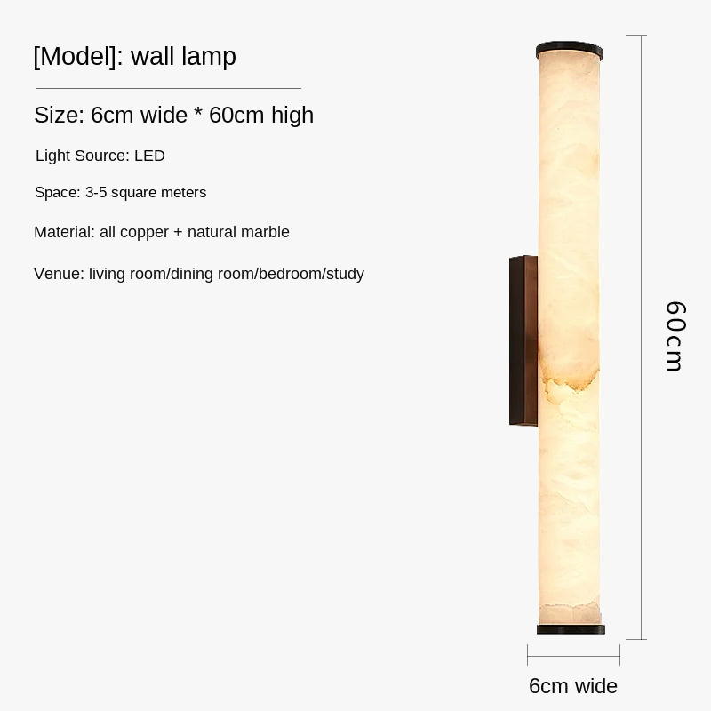 applique murale en marbre naturel avec éclairage led en cuivre