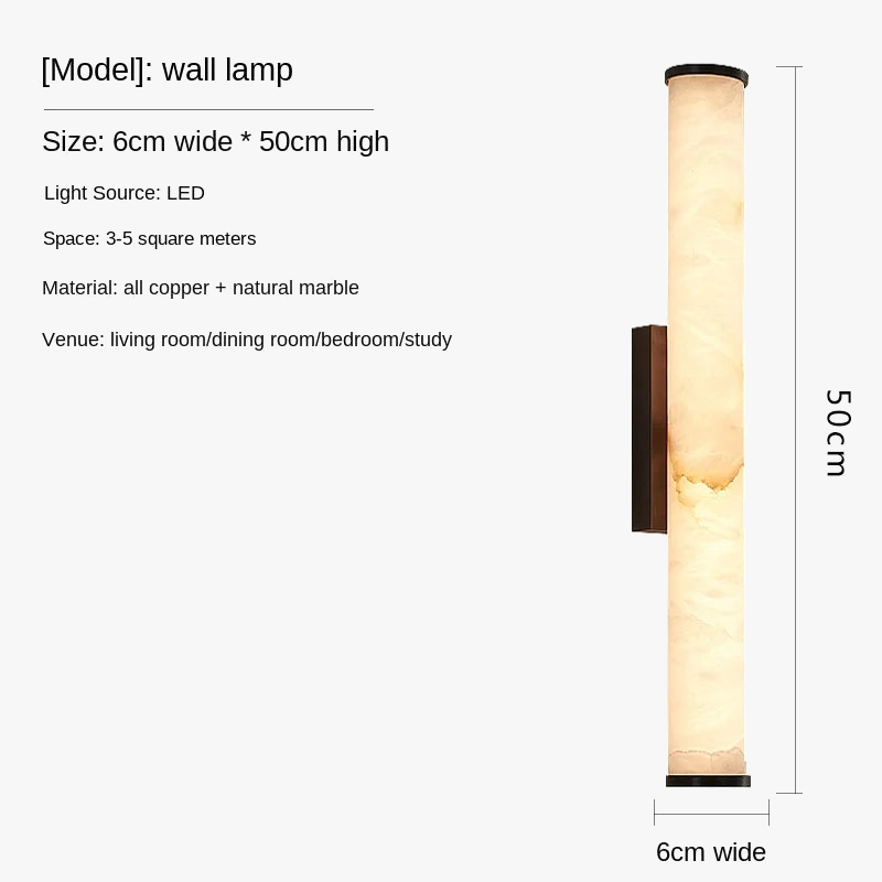 applique murale en marbre naturel avec éclairage led en cuivre