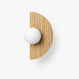 applique murale en pierre naturelle demi-cercle avec ampoule intégrée
