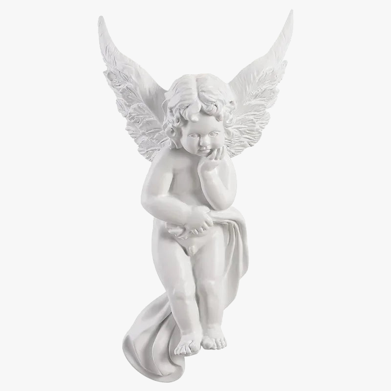 applique murale en résine d'ange sculptée décorative à led