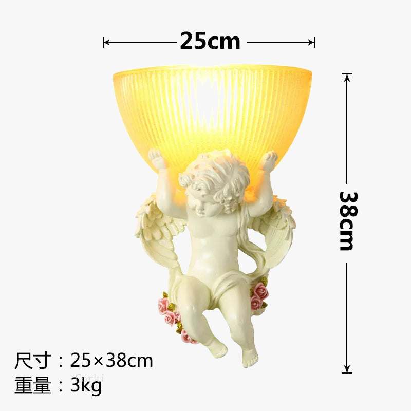 applique murale en résine d'art européen ange led