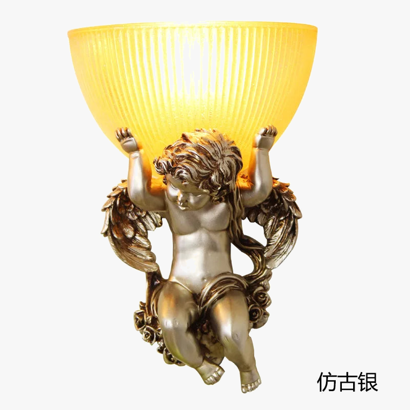 applique murale en résine d'art européen ange led